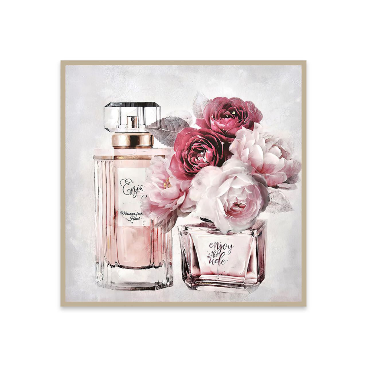 Perfume Mix Pink Roses Wall Art