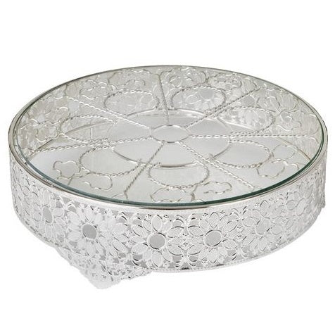 CAKE STAND DIA 14" DAISY S/PLATE & GLASS