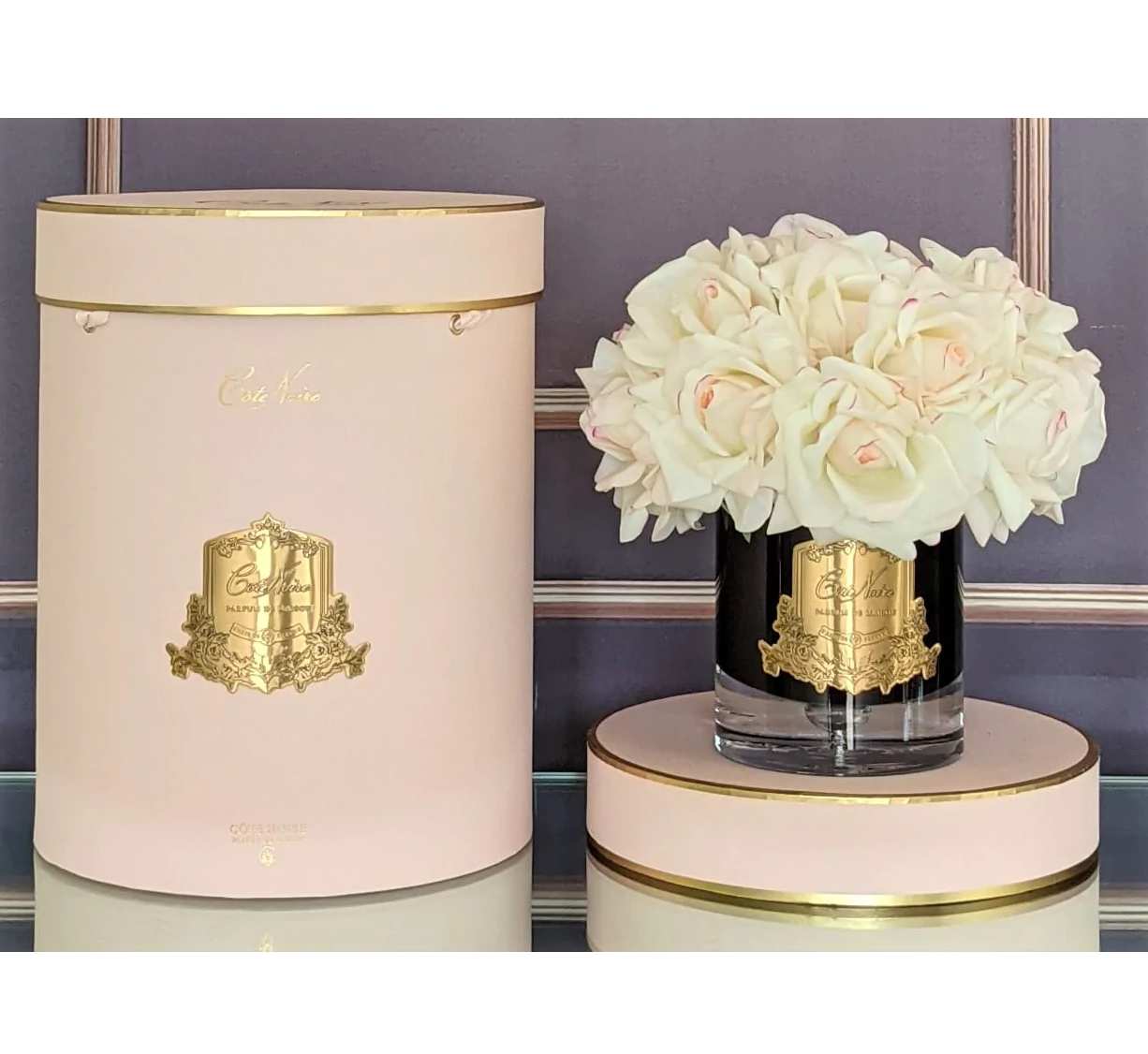 Luxury Grand Bouquet Black Glass - Pink Blush