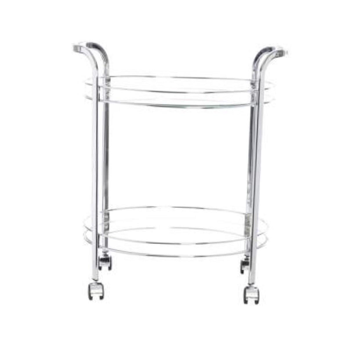 SMITH CHROME GLASS MIRROR OVAL TROLLEY