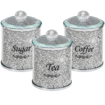 Diamante Tea/Coffee/Sugar Jar Set