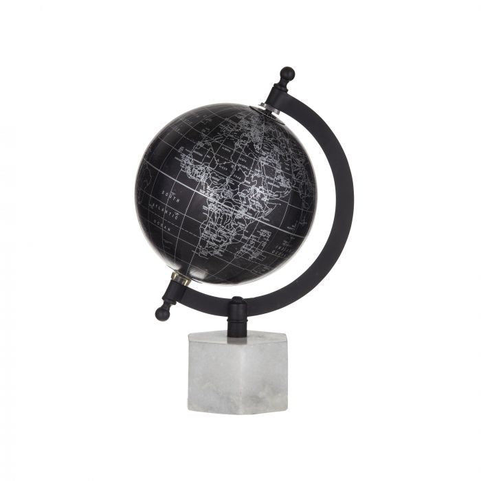 AMALFI ROAMER SCULPTURE BLACK/WHITE MARBLE 15X15X29CM