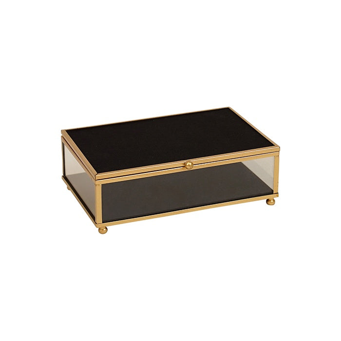 ARMEN GOLD BLACK GLASS JEWEL BOX MED