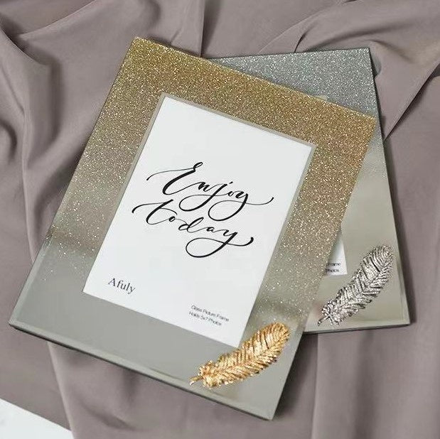 Glitter Feather Photo frame (7")