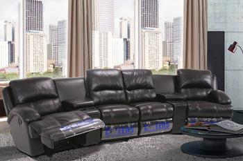 Anderson 4 Seater Curved Leather Theatre Lounge