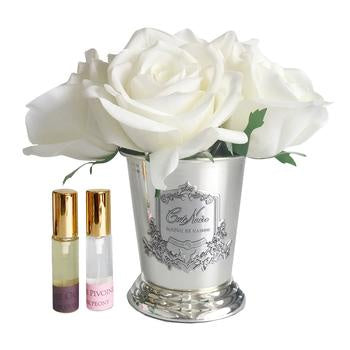 Seven Rose Bouquet Silver Ivory White