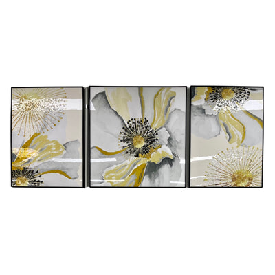 Yellow Flowers 3pc Wall Art